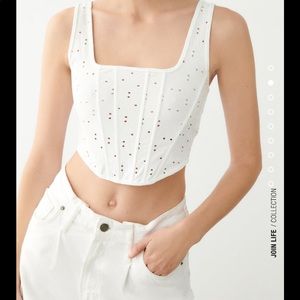 zara jacquard corset